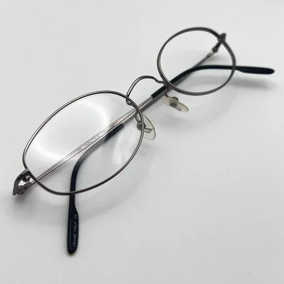 Nautica N7077 031 Full Thin Eyeglass Frame Oval Gunmetal Gray 47-19-135 Italy